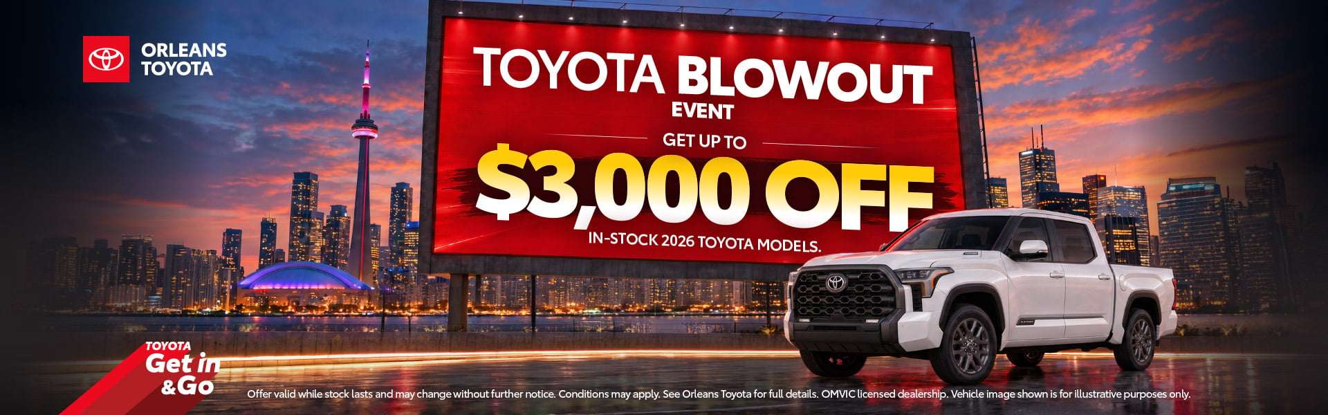 Toyota Blowout sales event - save up to $3000 today just at Orleans Toyota 